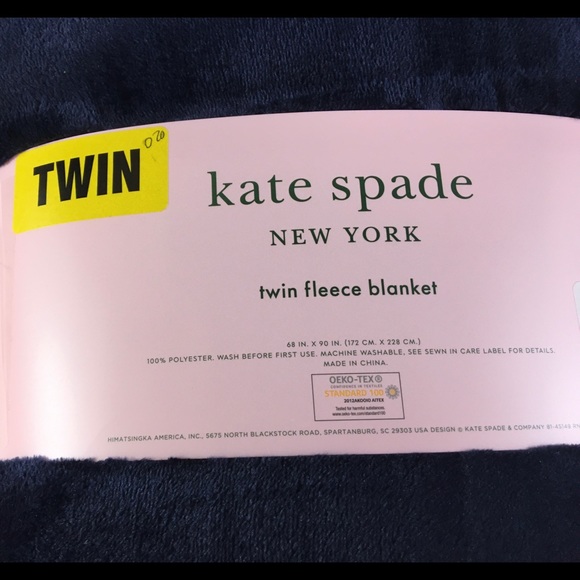 kate spade Bedding Nwt Kate Spade Navy Twin Fleece Blanket Poshmark